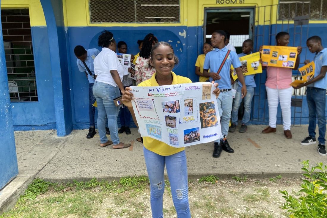 Young people at work in their community